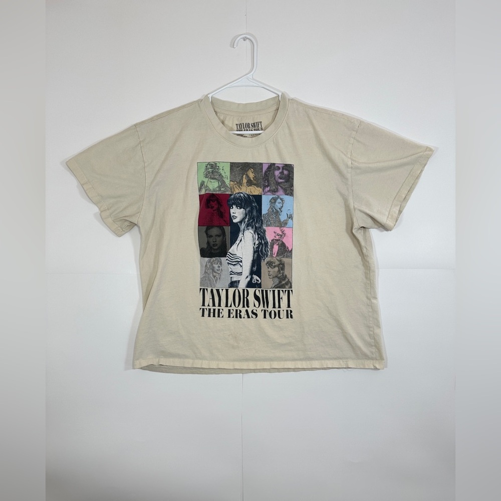 Taylor Swift The Eras Tour T-Shirt XXL Cream Beige Official Merch Double Sided - Picture 1 of 12